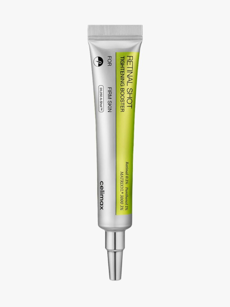 Celimax The Vita A Retinal Shot Tightening Booster in branded tube component on a light gray background