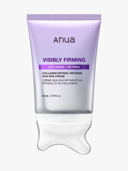 Anua Collagen Retinol Refining Gua Sha Cream in branded component on a light gray background